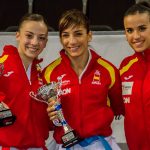 Sandra Sánchez con Lidia Rodríguez y Raquel Roy